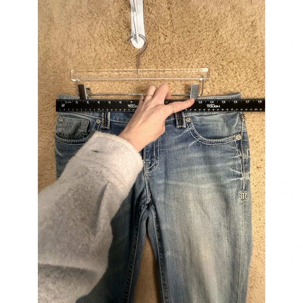 Miss Me Bootcut Jeans Size 30 Low Rise Embroidered Flap Pocket Y2K Western